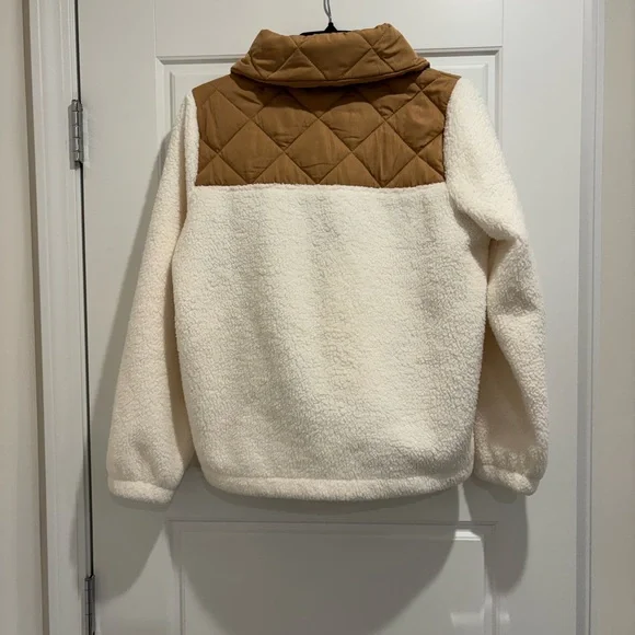 J.Crew Quilted Sherpa Fleece Quarter-Zip Pullover Jacket Size XS - Picture 3 of 5